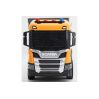 SCANIA Lastbil m. åbent lad, lys & lyd i orange og grå