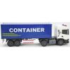 SCANIA Lastbil m. container, lys & lyd i hvid og blå