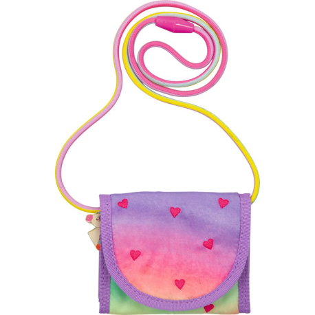 Enhjørning & hjerter børnepung - Aftagelig snor & navneskilt