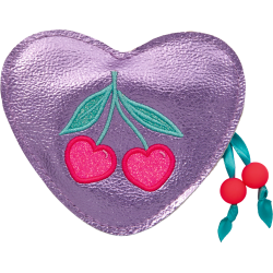 Metallic hjertepung med kirsebær - Assorterede farver