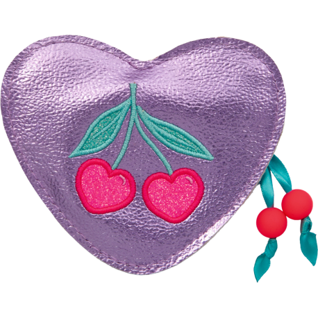 Metallic hjertepung med kirsebær - Assorterede farver