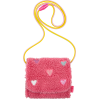 Fluffy pink pung med regnbue charms