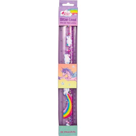 Enhjørning lineal med vand & glimmer