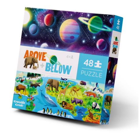 Jorden & Rummet - Over & Under puslespil 48 brikker