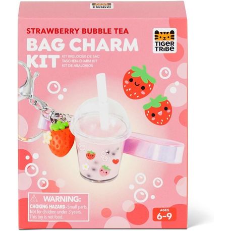 Jordbær Bubble Tea – DIY taskevedhæng (6-9 år)