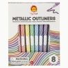 8 Metallic Outliners tuscher med dobbelt farveeffekt
