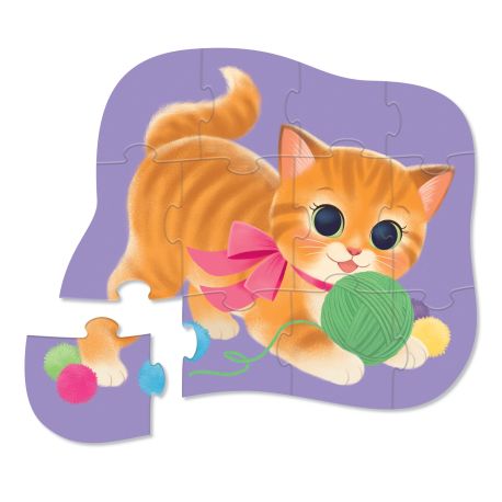 Søde kattekilling - Puslespil 12 brikker