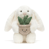 Hvid kanin med plante - Original Bashful bamse 31 cm