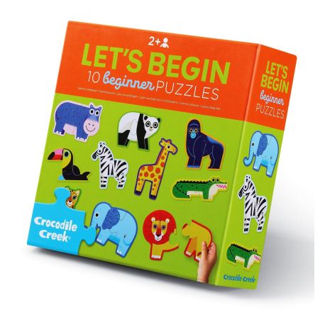 Jungledyr - 10 Puslespil med 2 brikker