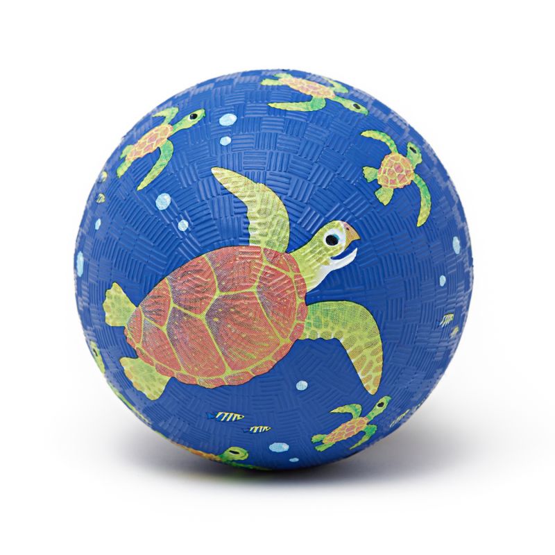 Blå bold med havskildpadder - Stor 18 cm