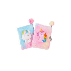 Fluffy & Squishy dagbog - Assorterede enhjørningedesigns