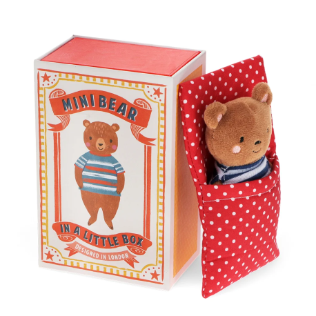 Mini bjørn i sovepose & æske