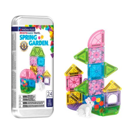 Spring Garden MicroMAGS rejsesæt i metalæske - Byggemagneter 24 stk.