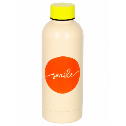 SMILE lysegul & neon orange termoflaske (500 ml)