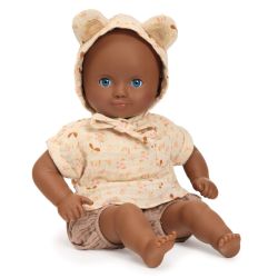 Issoria - Mørk babydukke med blød krop - 32 cm