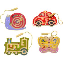 Magnetisk trælabyrint - Assorterede designs