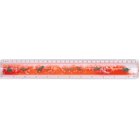 Dinosaur lineal med vand & neon orange glimmer - 30 cm