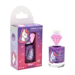 Magic Unicorn og ring - Lilla glitter vandbaseret neglelak