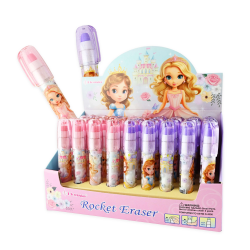 Prinsesse skub-op viskelæder pen - Assorterede designs