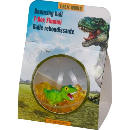 Glitter hoppebold med væske og dinosaur