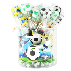 Fodbold skub-frem blyant med viskelæder - Assorterede designs