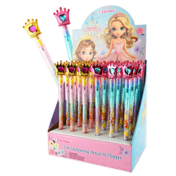Prinsesse skub-frem blyant med krone - Assorterede designs