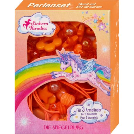 Orange Perlesæt med snor - lav 3 armbånd