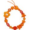 Orange Perlesæt med snor - lav 3 armbånd