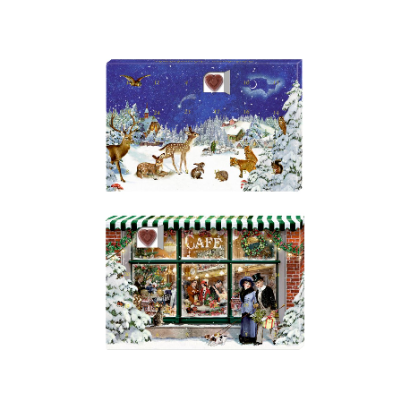 Sne mini chokoladejulekalender - Assorterede motiver