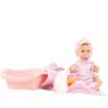 Flower power badedukke med tilbehør 33 cm - 9 dele