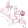 Happy flowers cykel & scooter stol til dukke - Onesize