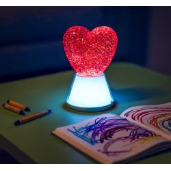 Hjerte Magic Glow – Glitterlampe med farveskift