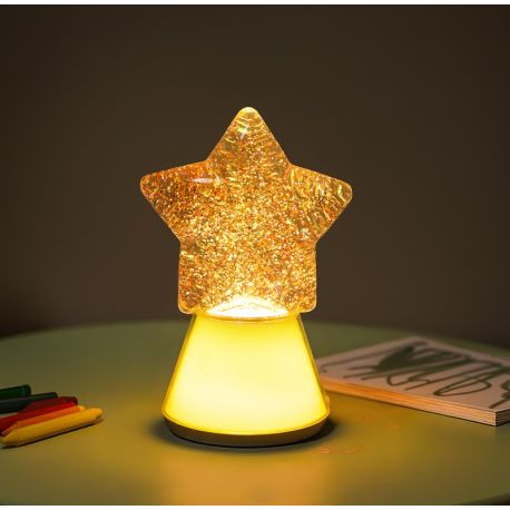 Stjerne Magic Glow Glitter lampe