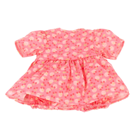 Pink kjole med kirsebær - Tøj til dukke (30-33 cm)