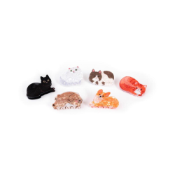 1 stk. Hårklemme m. sød hund og kat - Assorterede designs