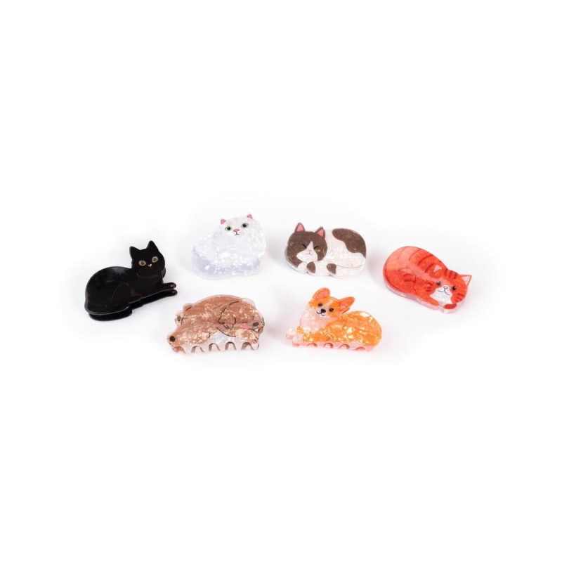 1 stk. Hårklemme m. sød hund og kat - Assorterede designs