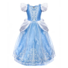 Askepot blå prinsessekjole (5-6 år)