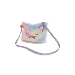 Pelset regnbue Kitty skuldertaske