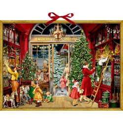 Den nostalgiske julebutik - Julekalender med glimmer (52 x 38 cm)