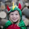 Vendbar drage & ridderkappe - Udklædning (7-8 år)