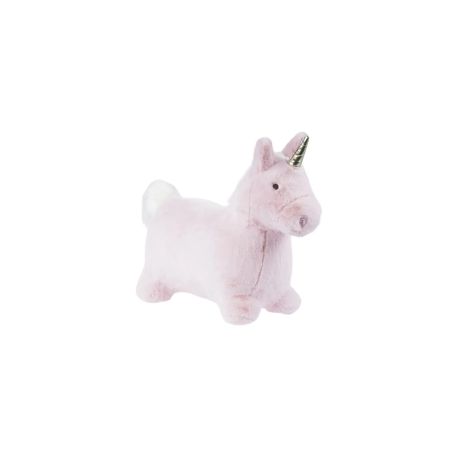 Pink enhjørning - Plys hoppedyr inkl. pumpe (+3 år)