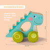 Dinosaur - Træbil med håndtag