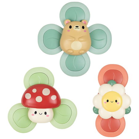 Woodlands - 3 stk. Sensory Spinners med sugekop
