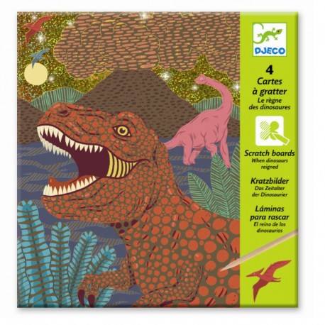Skrabebilleder - Dinosaurernes rige - Djeco kreativt sæt