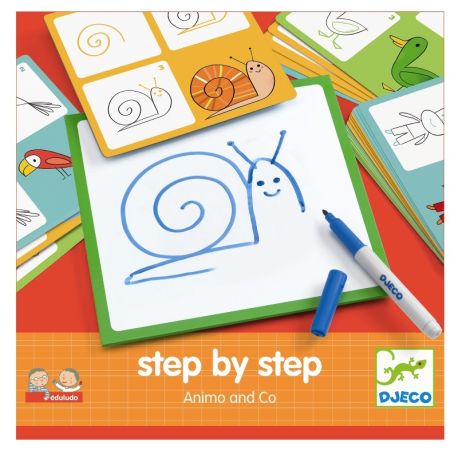 Step by step tegneleg - Animo og Co -  Djeco