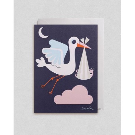 Stork med baby postkort - Ingela P. Arrhenius